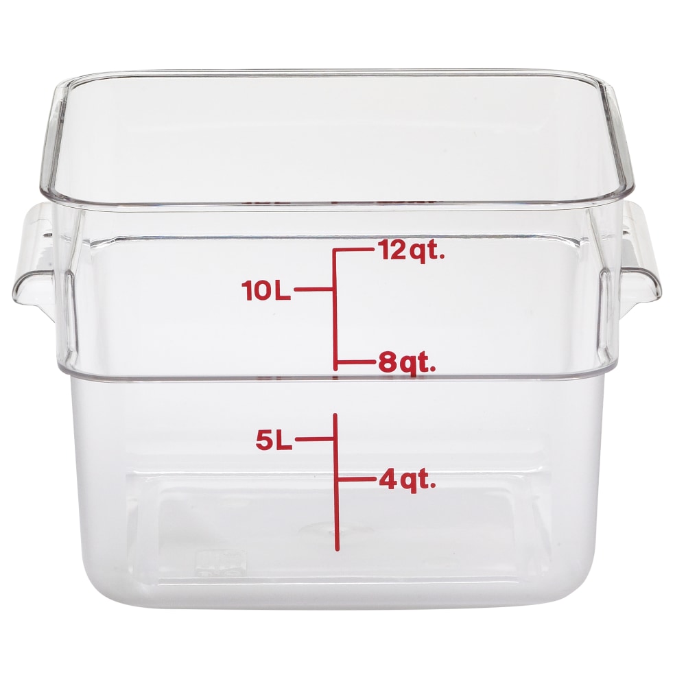 Cambro Camwear 12-Quart CamSquare Storage Containers, Clear, Set