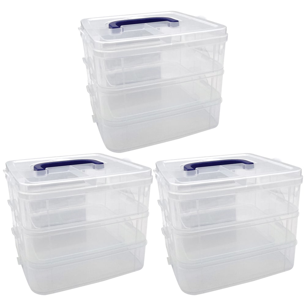 Teacher Created Resources 3-Tier Stackable Storage Containers,