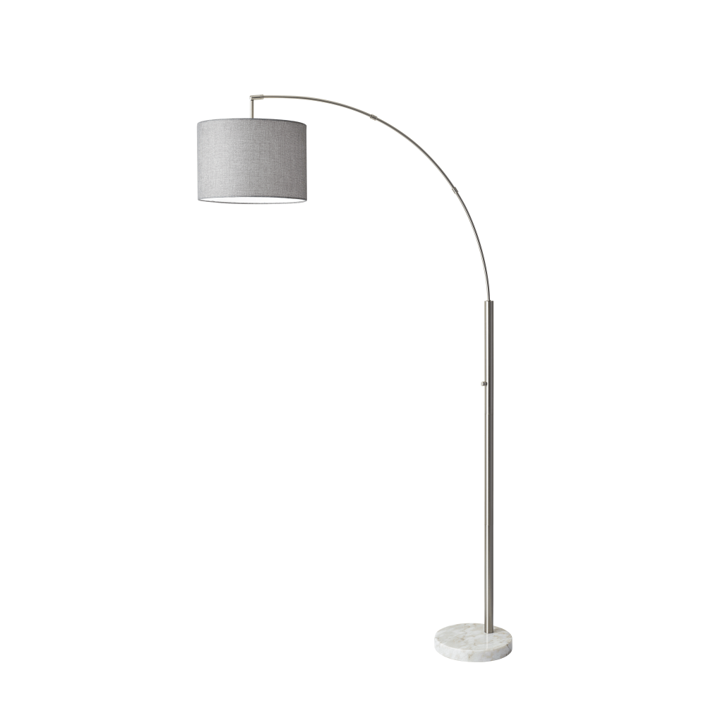 Adesso® Bowery Arc Floor Lamp, 73 1/2"H, Gray