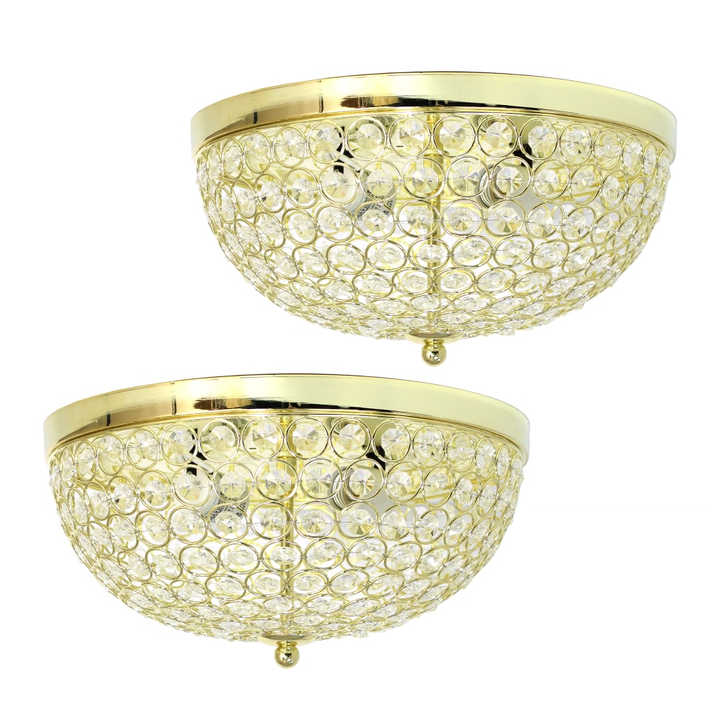 Lalia Home Crystal Glam 2-Light Ceiling Flush-Mount Lights,