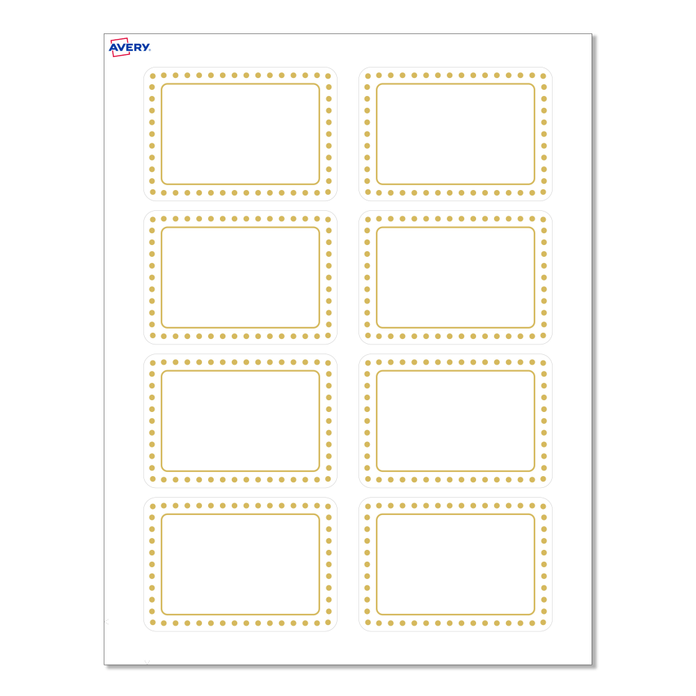 Avery® Adhesive Name Badges, S00-EY0-PRFNB10, Rectangle,