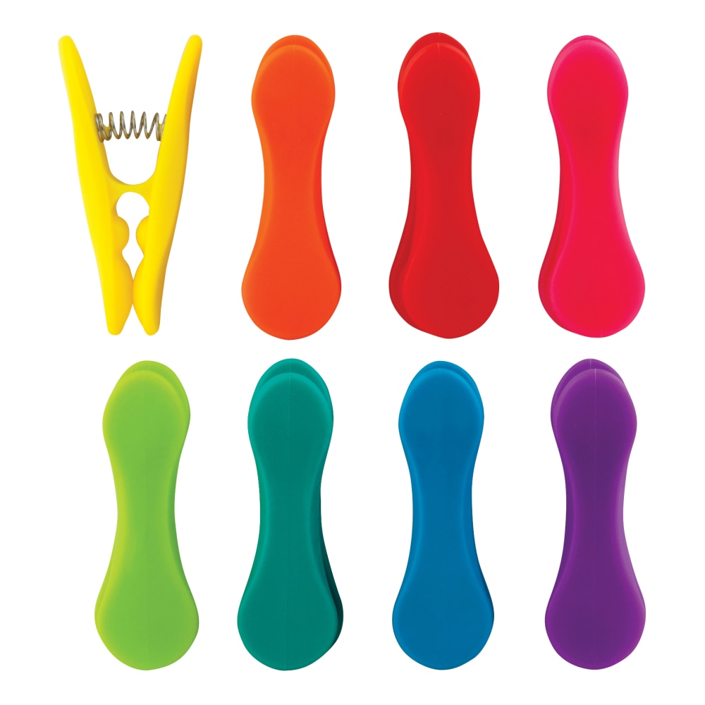Kikkerland Design Rainbow Bag Clips, Assorted Colors, Pack