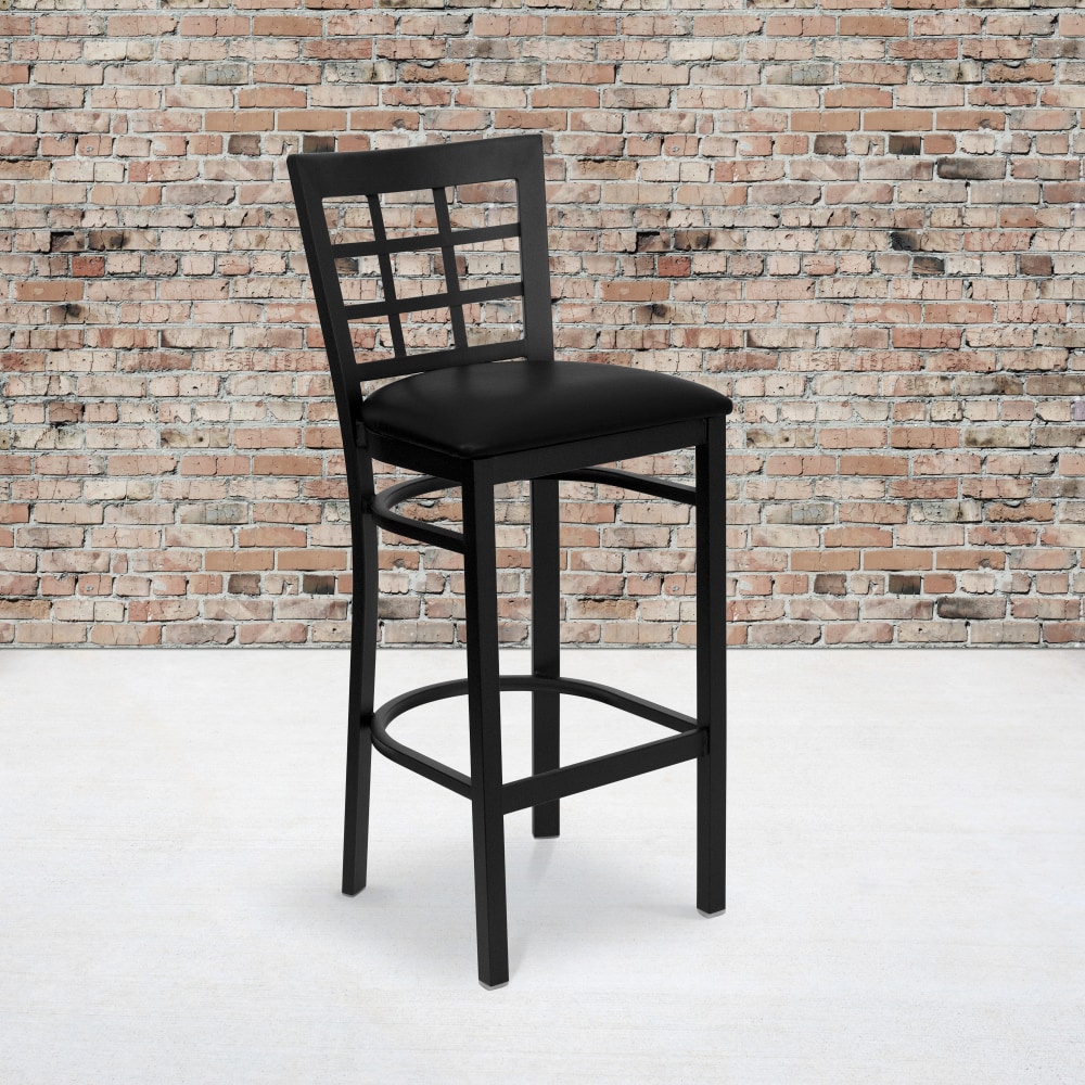Flash Furniture Metal/Vinyl Restaurant Barstool With Window Back,