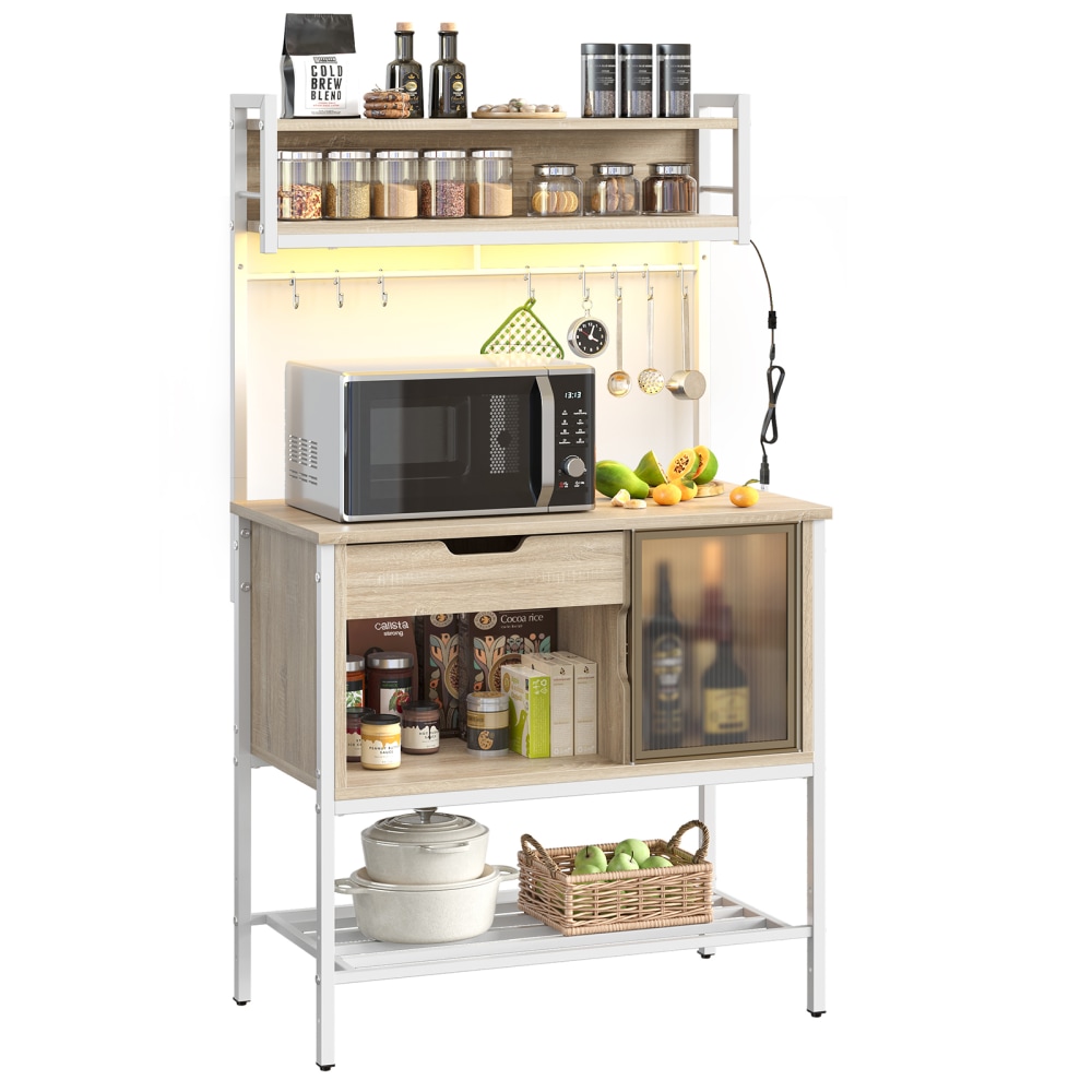 Bestier Bakers Rack With Cabinet And Drawer, 5-Tier,