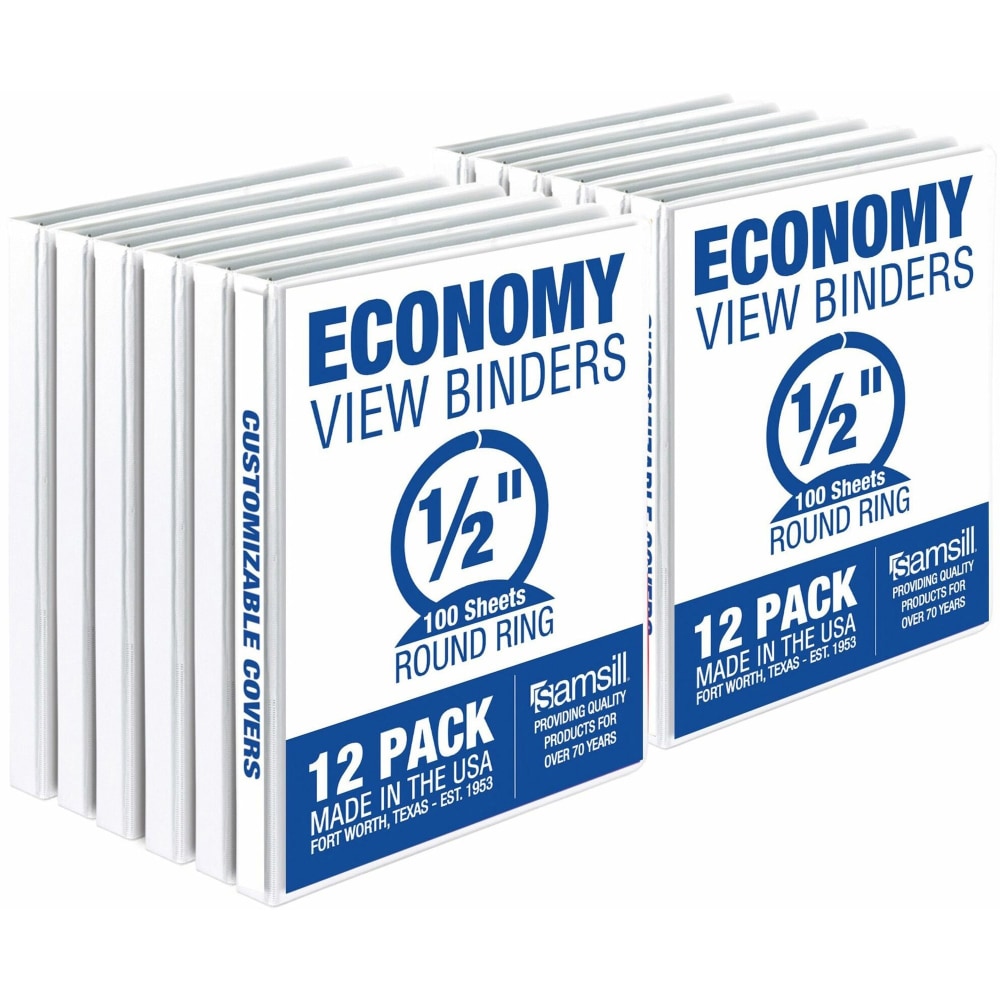 Samsill Economy 1/2" View Ring Binder, 1/2" Ring,