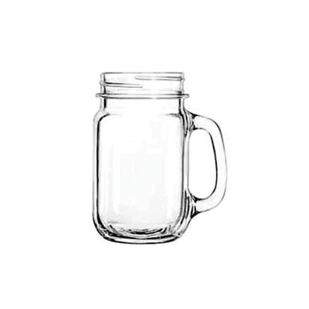 Libbey Glassware Plain Drinking Jars With Handles, 16.5