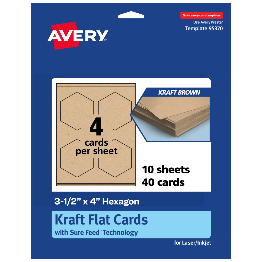Avery® Print-To-The-Edge Flat Cards With Sure Feed® Technology,