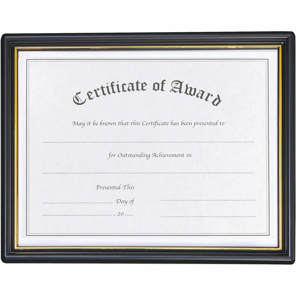 Nu Dell Plastic Framed Award Certificate 8.50" x