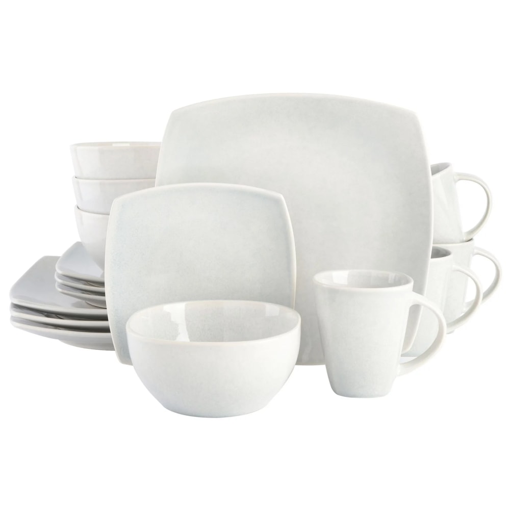 Gibson Home Soho Lounge 16-Piece Soft Square Stoneware