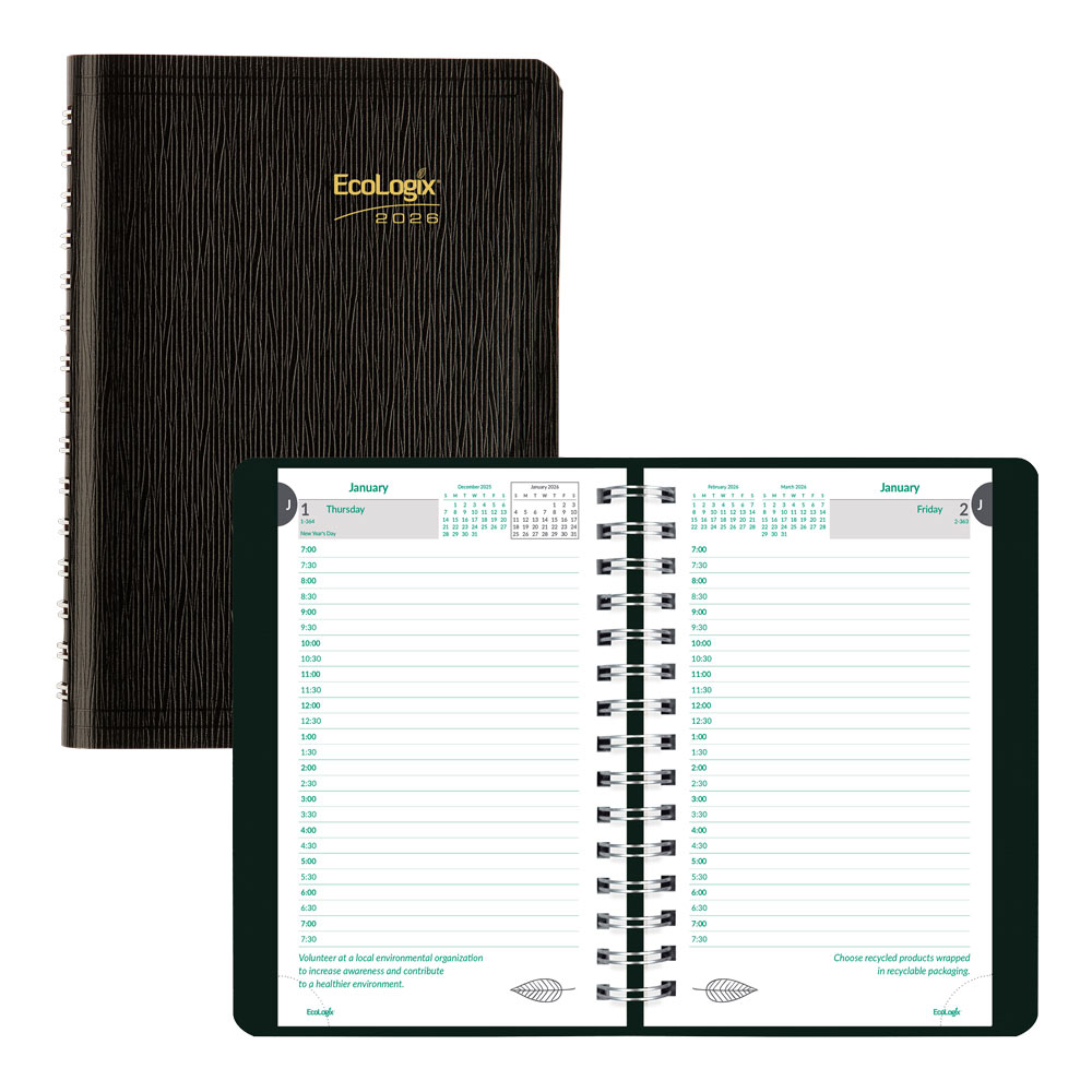 2026 Brownline EcoLogix Daily Appointment Planner, 8" x