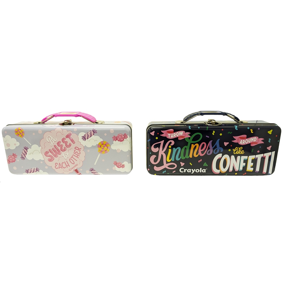 Crayola Tin Carry All Storage Box, 8-3/8”H x