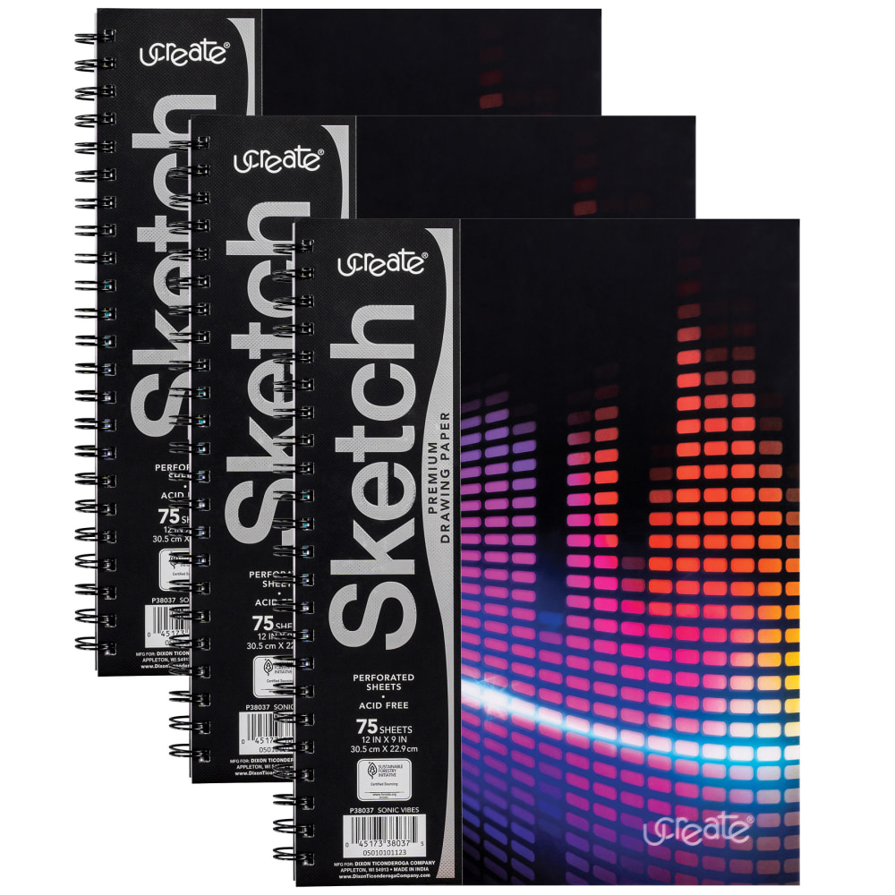 UCreate Fashion Poly Sketch Books, 12" x 9",