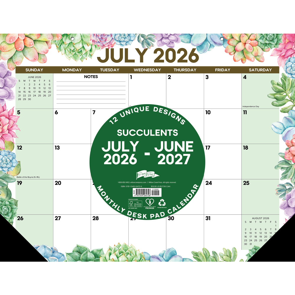 2026-2027 Willow Creek Press Academic Monthly Desk Pad