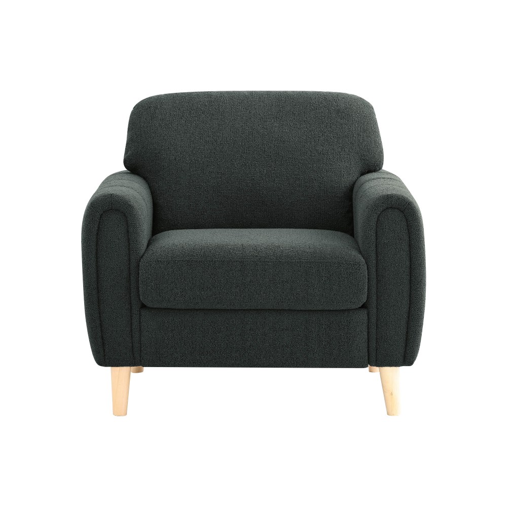 Serta Lachlan Fabric Guest Chair, Charcoal/Natural