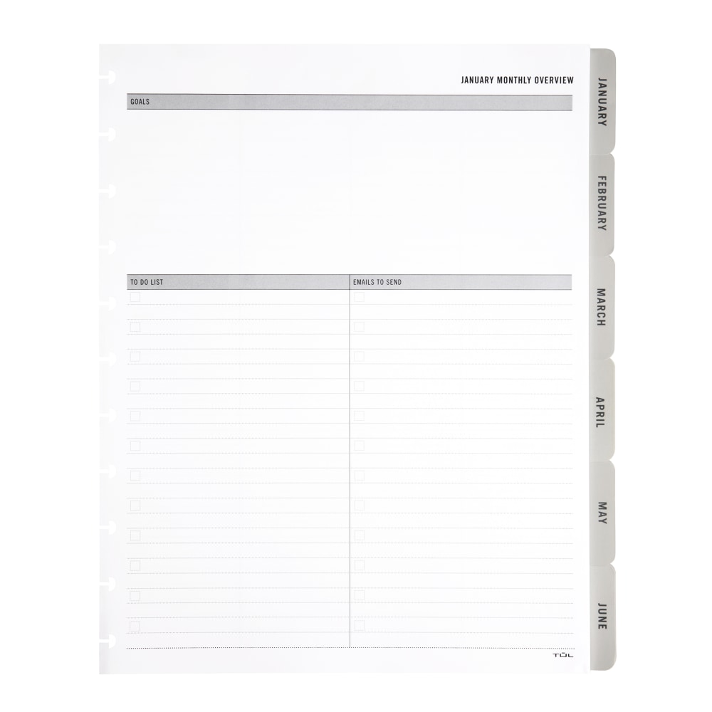 2026 TUL® Discbound Monthly Planner Refill Pages With