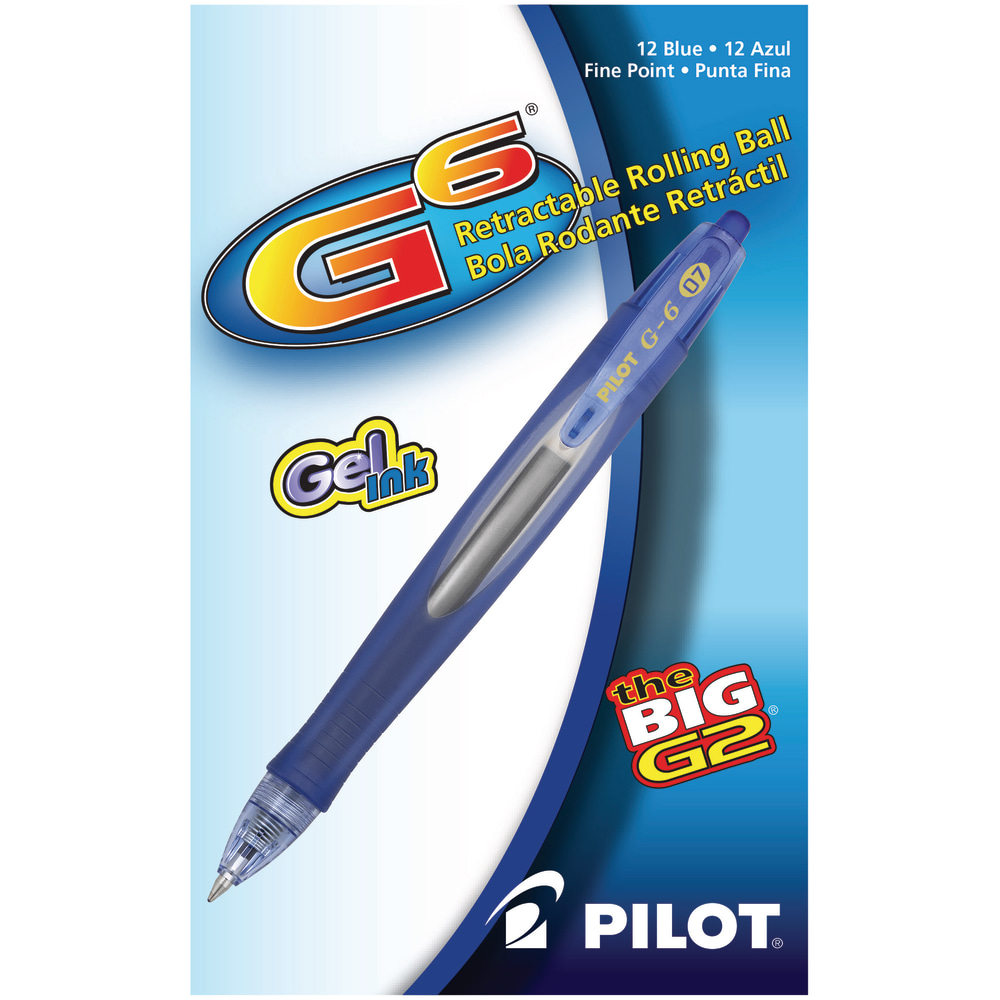 Pilot® G-6 Retractable Gel Ink Rollerball Pens, Fine