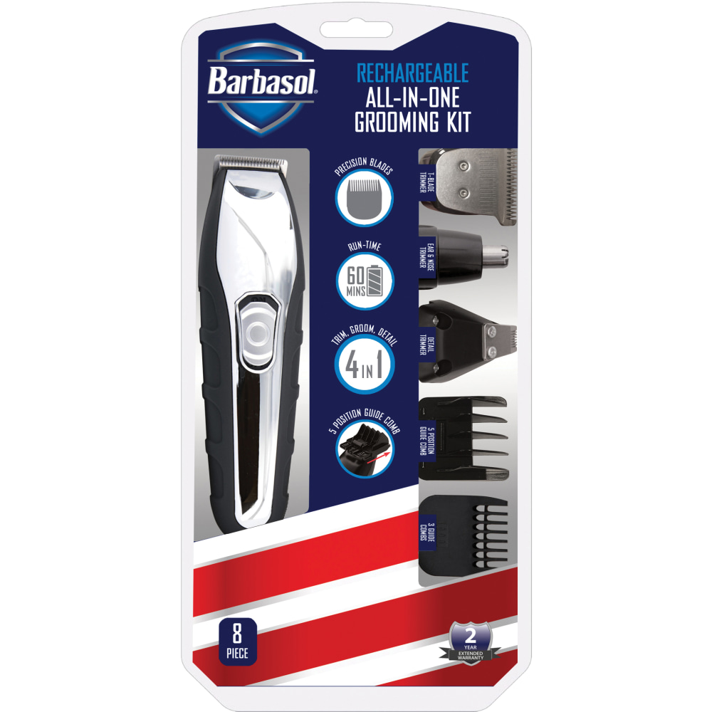 Barbasol Rechargeable 7-Piece All-In-1 Men&#x27;s Grooming Kit,
