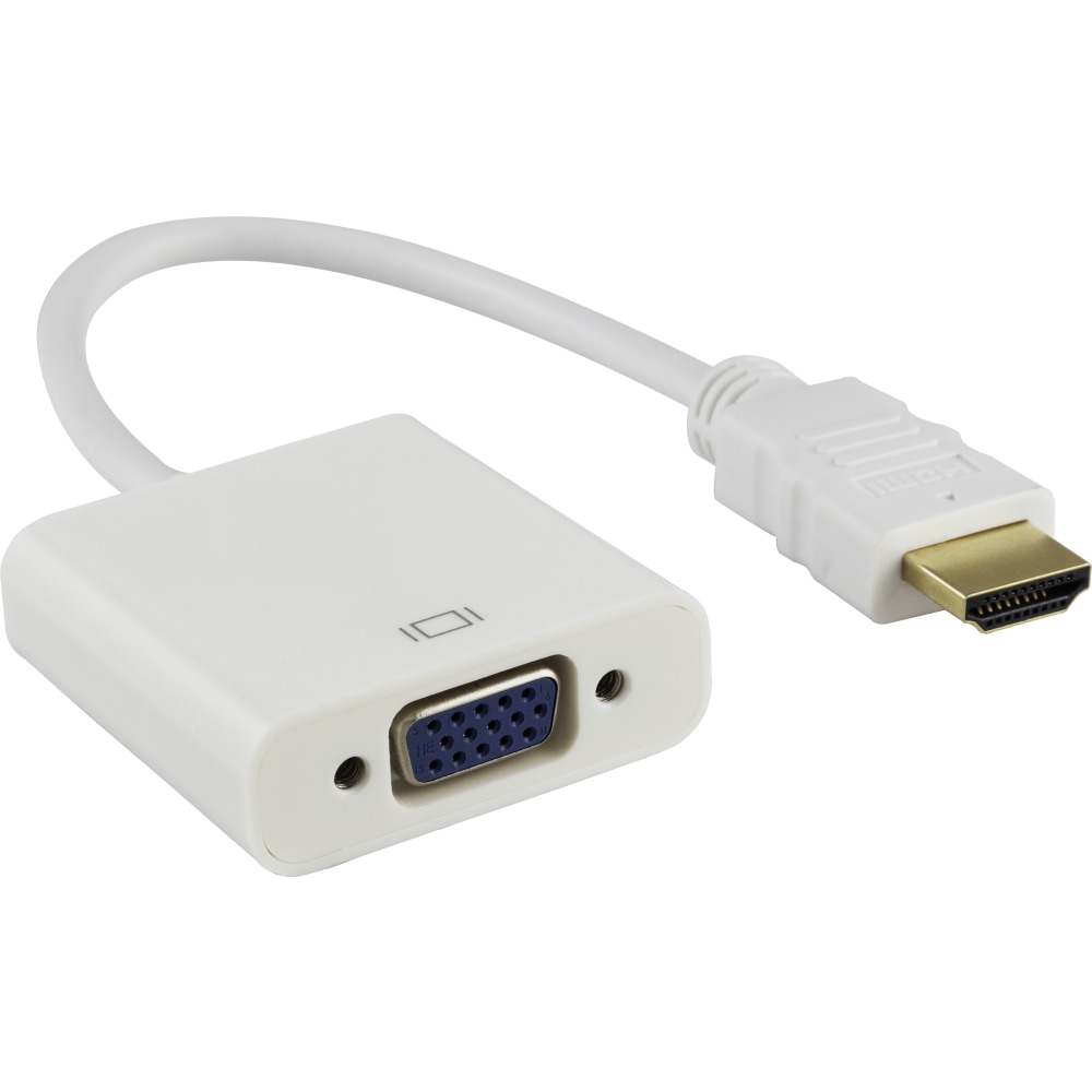 Ativa® HDMI to VGA Adapter, Unidirectional, White, 27523