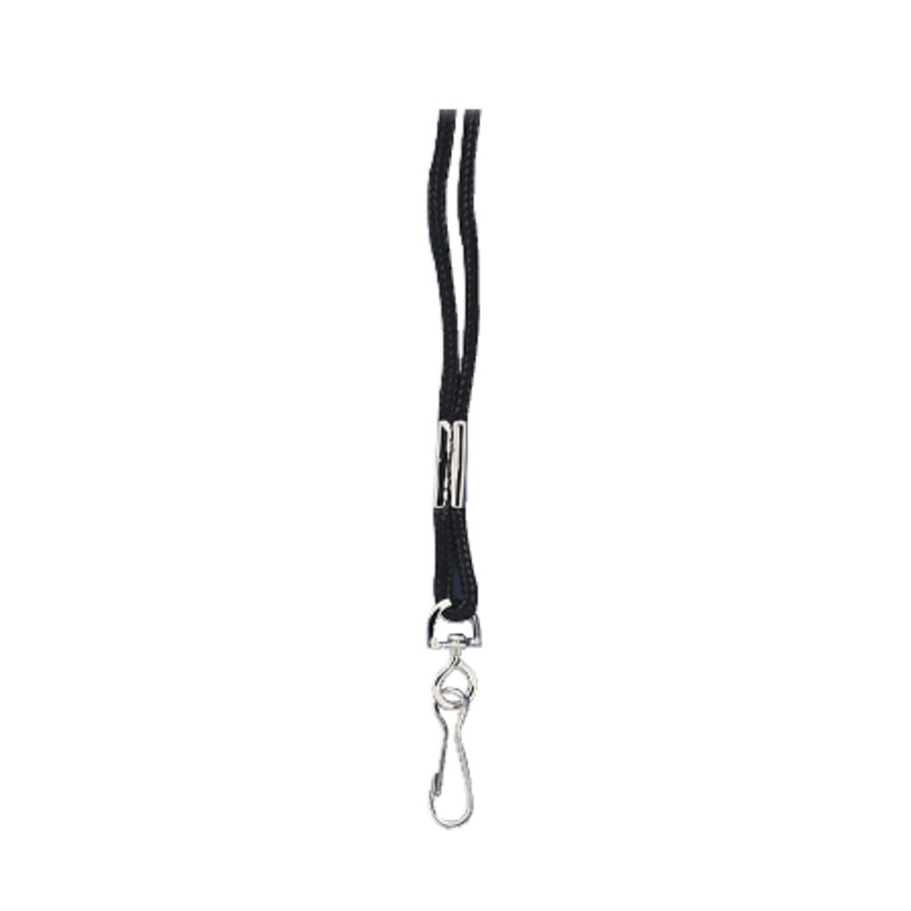 Baumgartens® Round Lanyard, 36", Black, Pack of 12