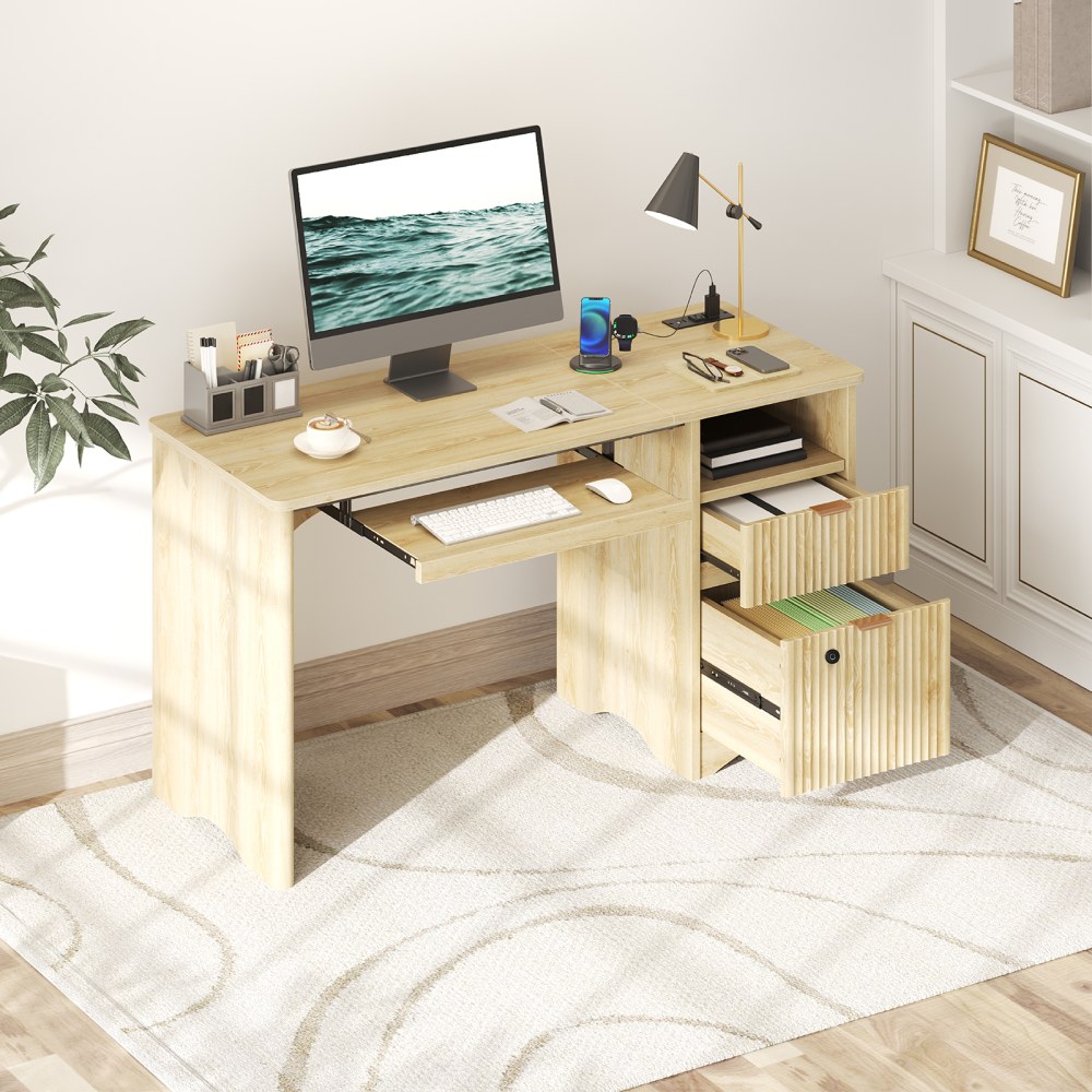 Bestier Executive Office Desk with Fingerprint Security and