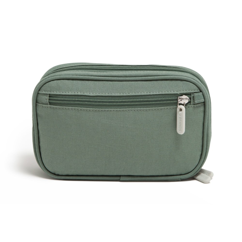 U Brands® Dual Zip Canvas Tech Pouch, 5”H
