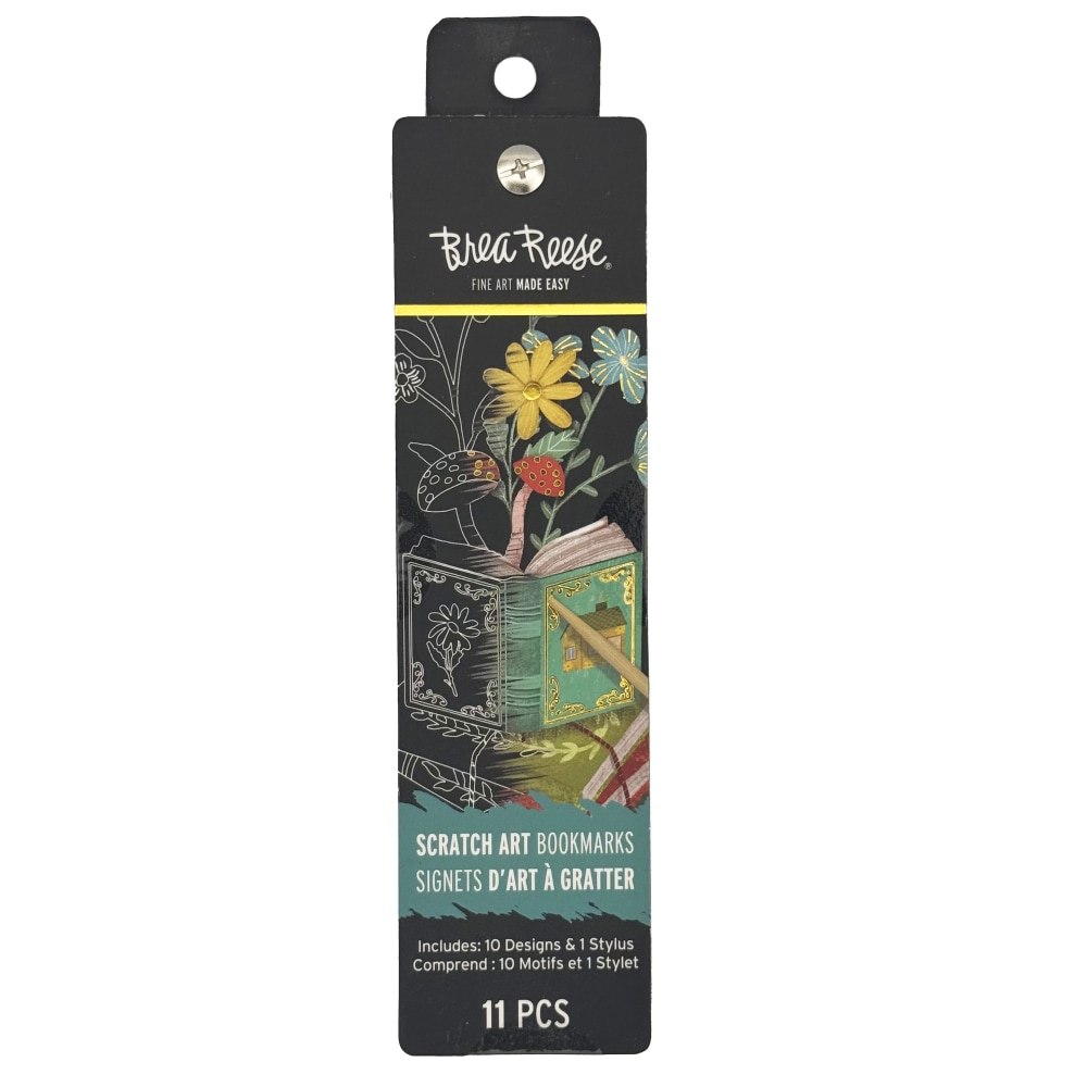 Brea Reese® Scratch Art Bookmark Kit, Bookish, 1-9/10"