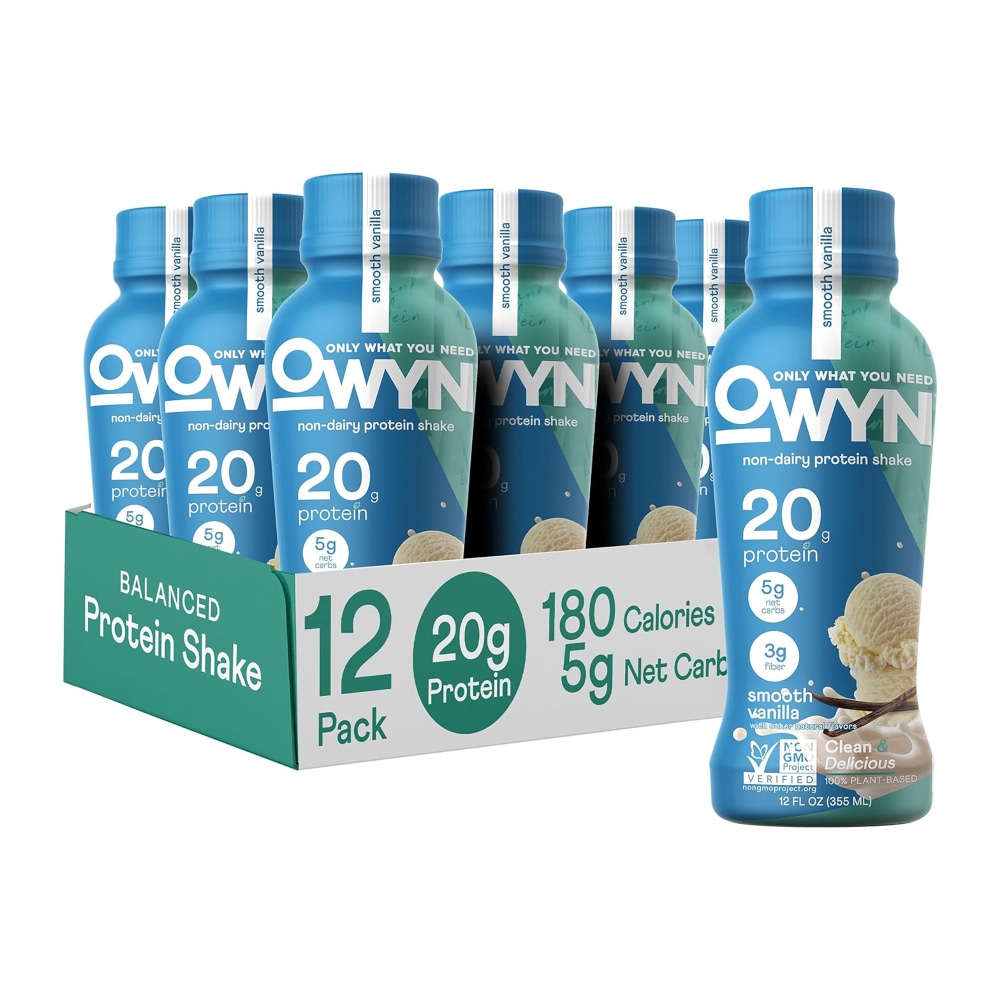 OWYN Smooth Vanilla Protein Drinks, 12 Oz, Case