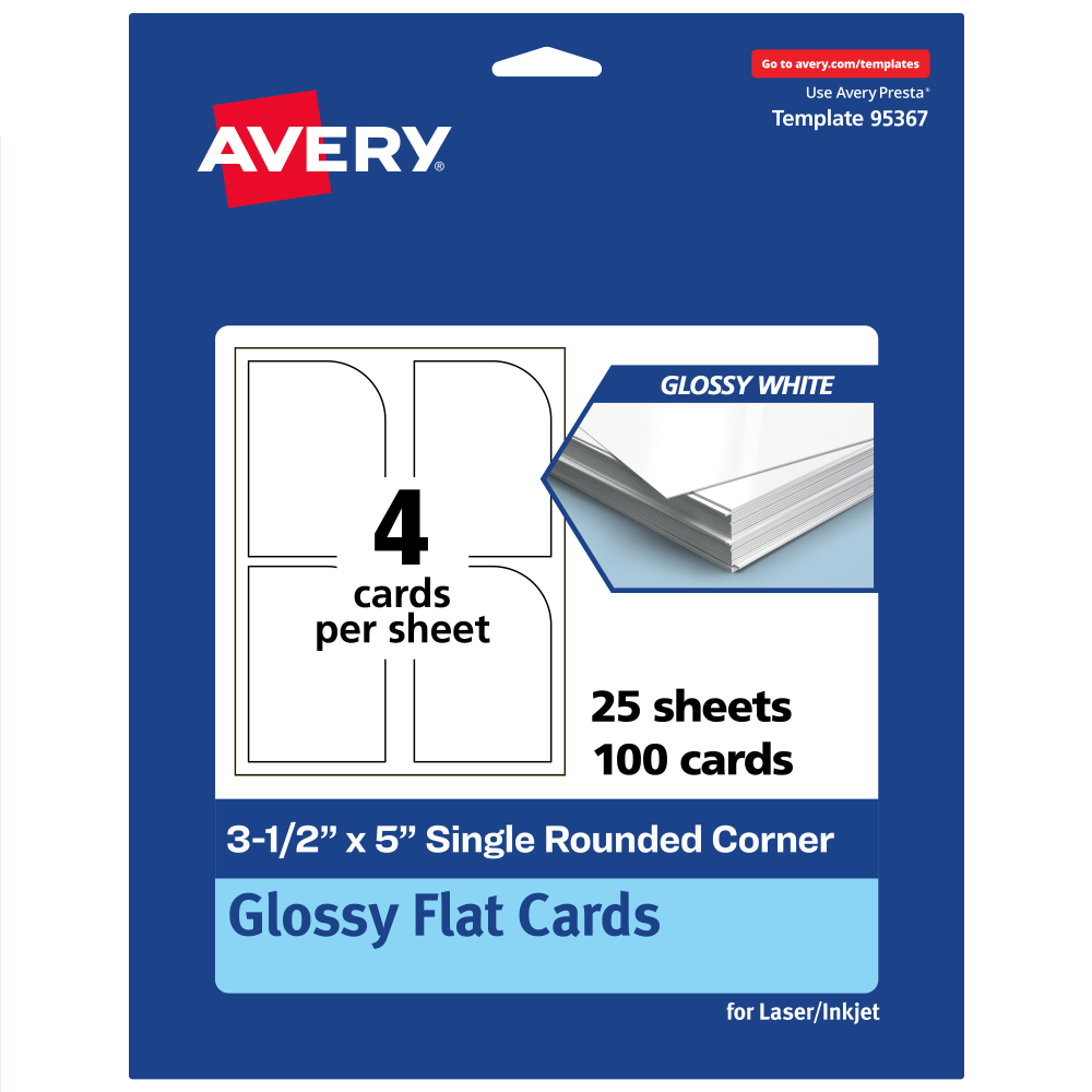 Avery® Print-To-The-Edge Flat Cards, 3-1/2"x5"