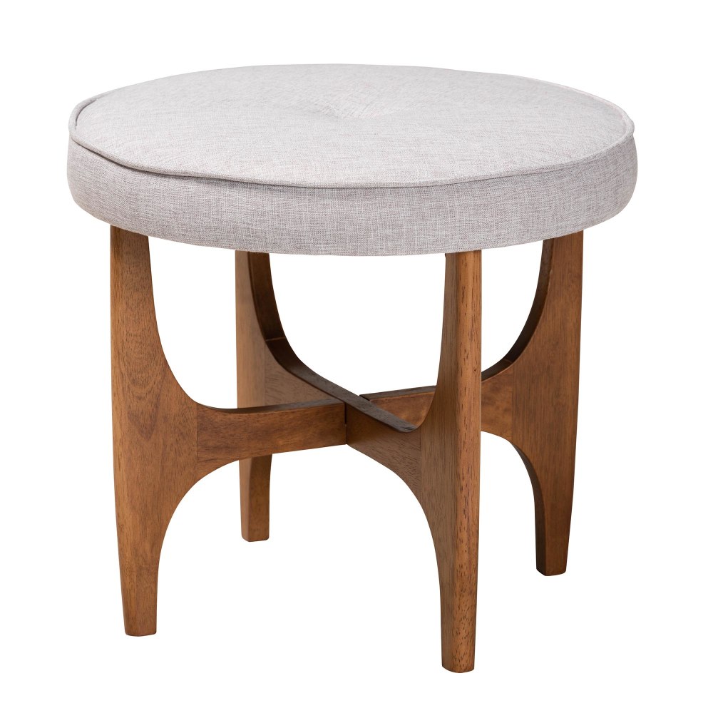Baxton Studio Theo Japandi Ottoman Footstool, 18-5/16”H x