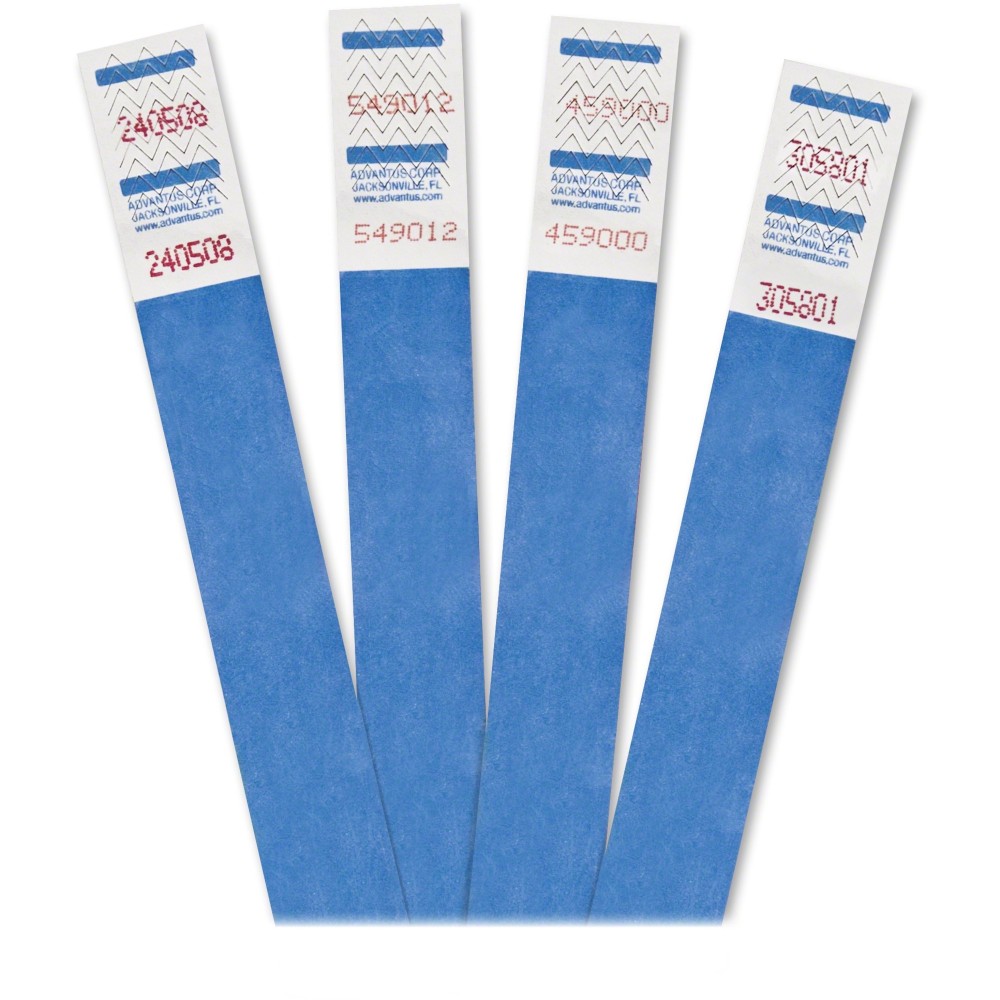 Advantus Tyvek Colored Wrist Bands, 3/4" x 10",