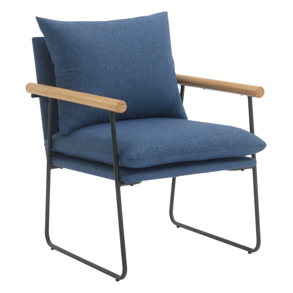 Office Star Dutton Fabric Accent Armchair, Navy/Fog