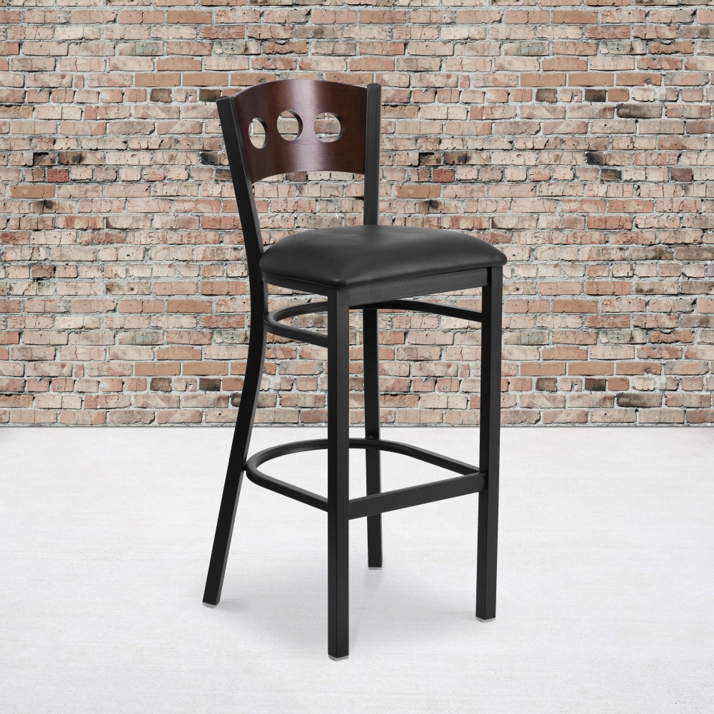 Flash Furniture Decorative Metal/Vinyl Restaurant Barstool With 3