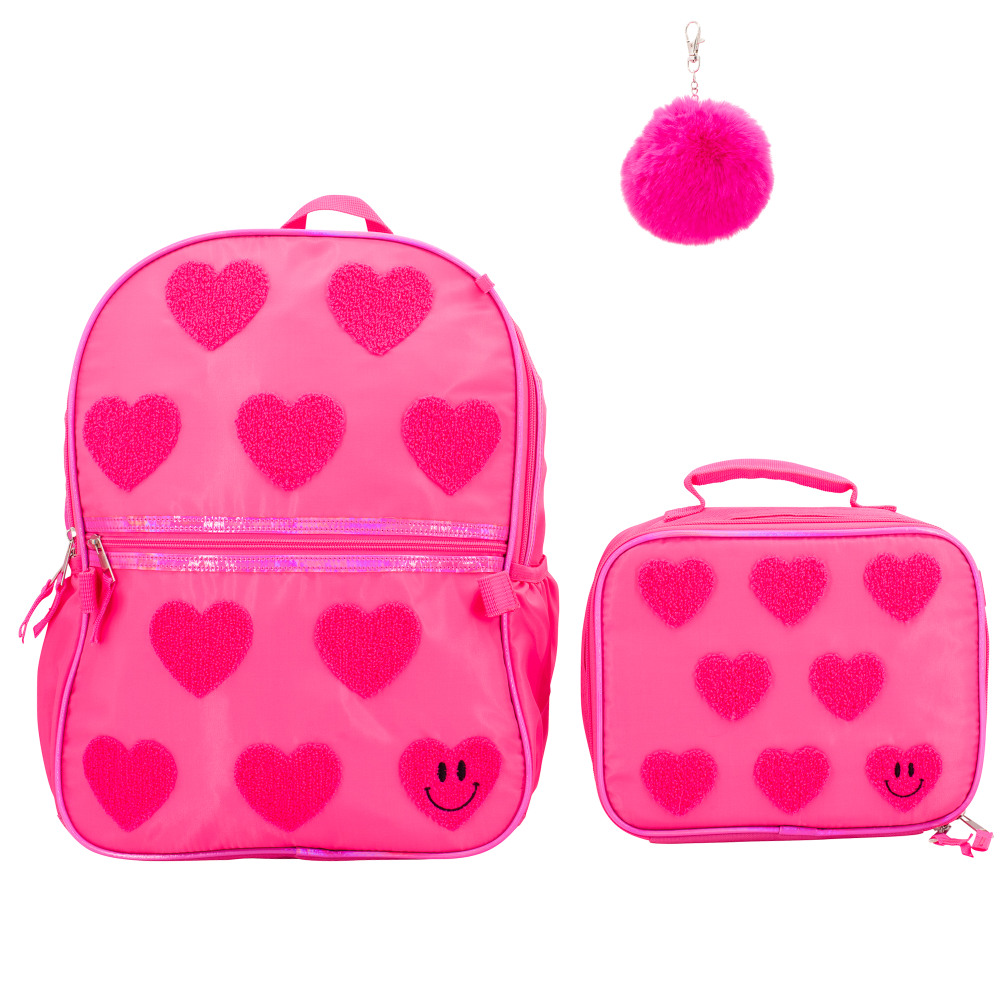 Accessory Innovations Pink Hearts Club 3-Piece Backpack Set,