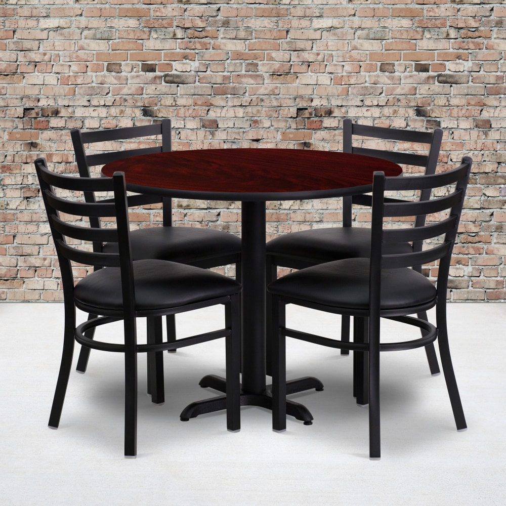 Flash Furniture Round Laminate Table Set With X-Base