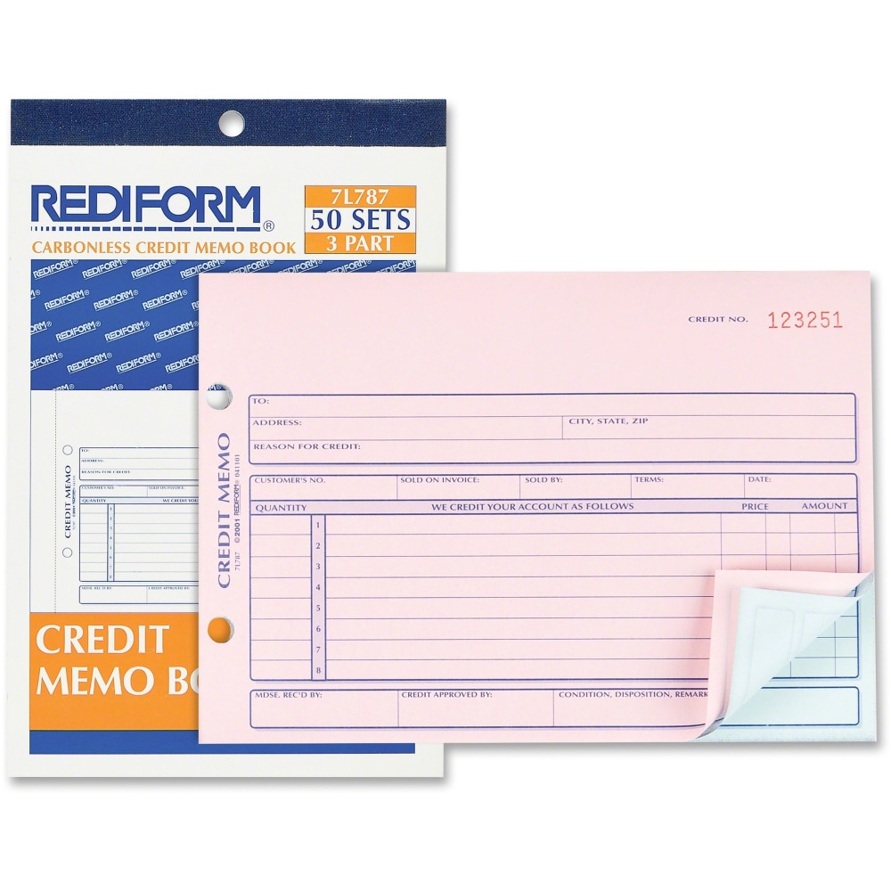 Rediform Credit Memo Book - 50 Sheet(s) -
