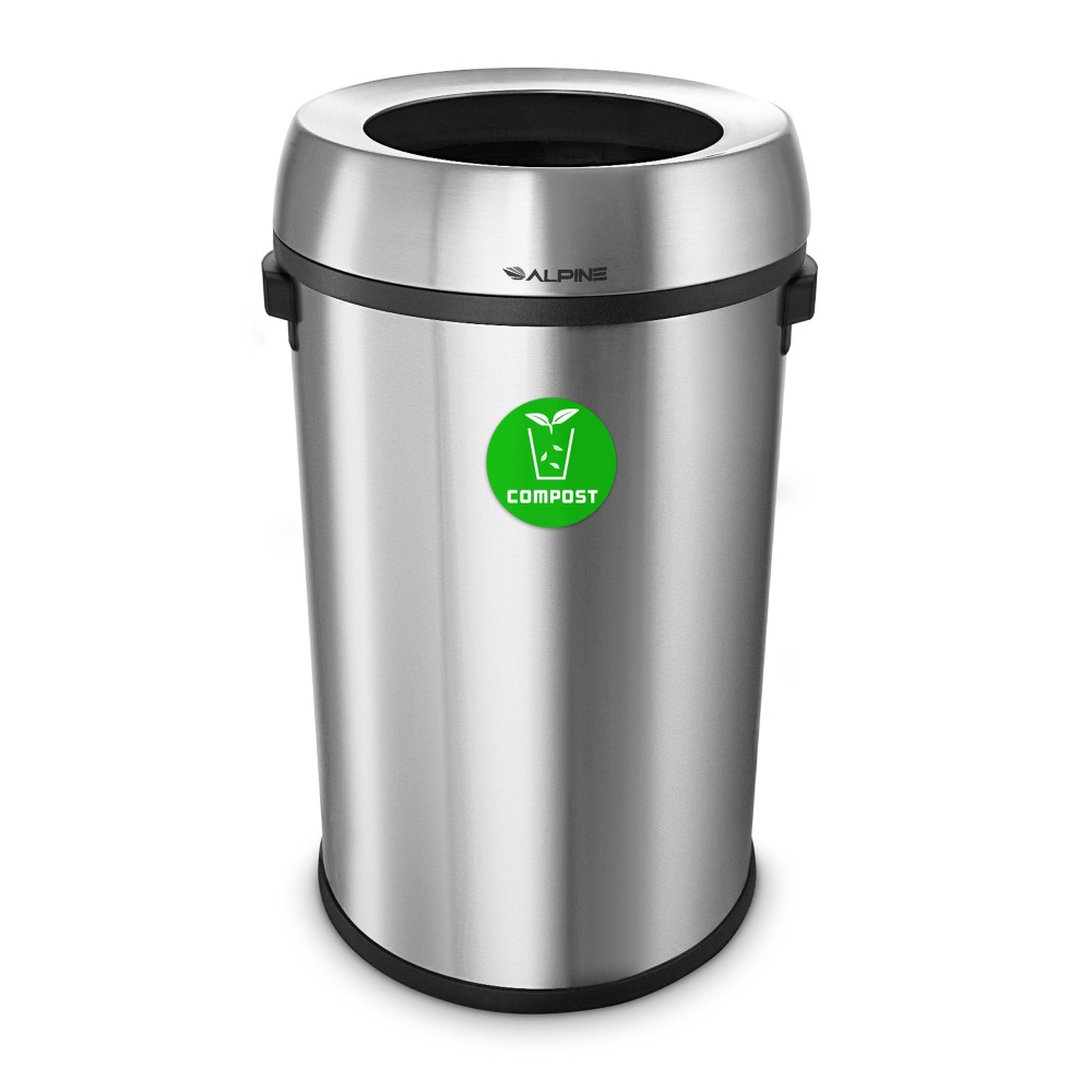 Alpine Industries Stainless Steel Open Top Compost Station,