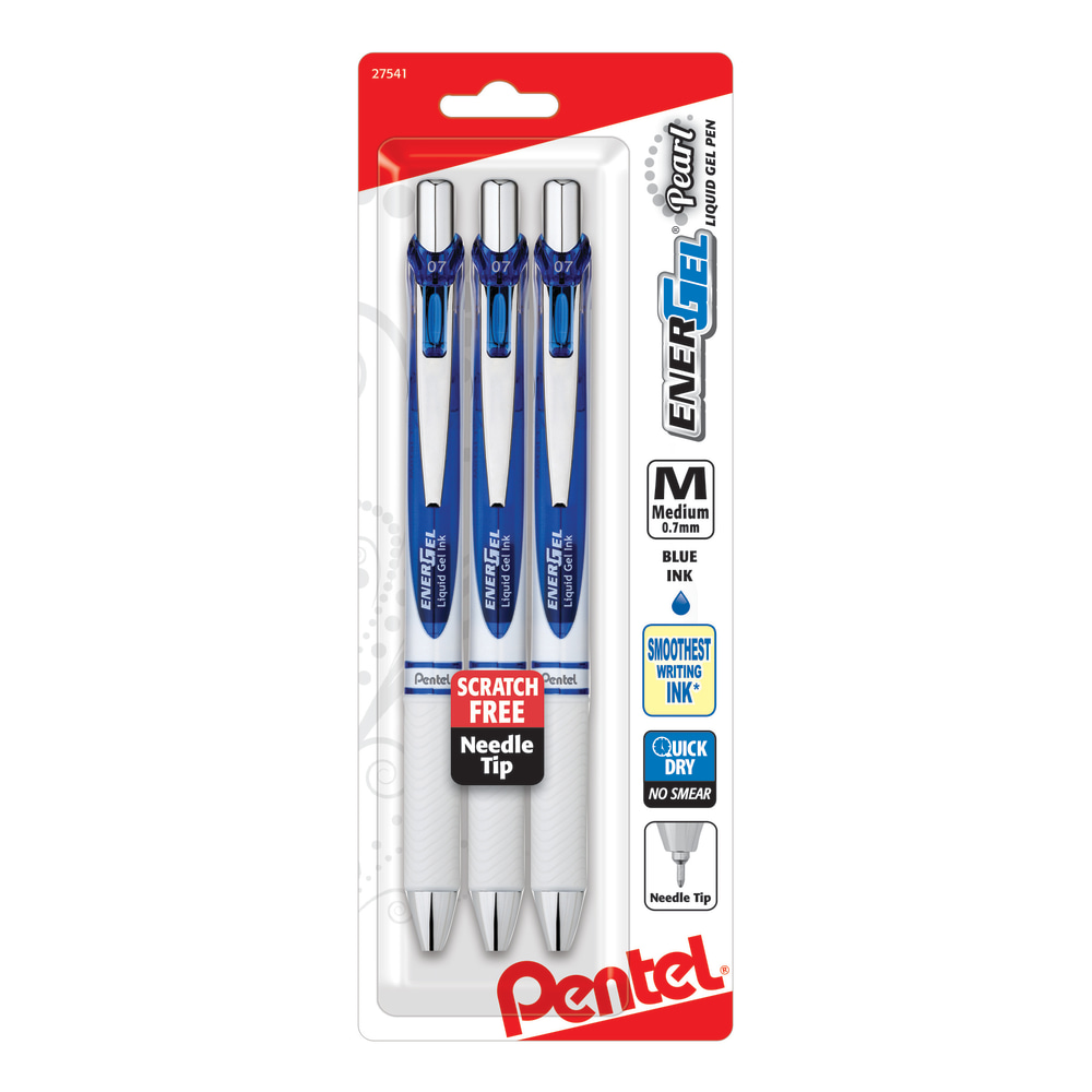 Pentel® EnerGel™ RTX Pearl Pens, Needle Point, 0.7