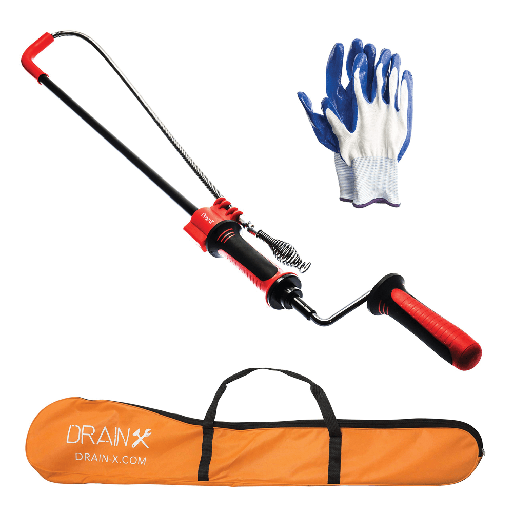 DrainX® Toilet Auger Plumbing Snake With Heavy-Duty Bulbhead,