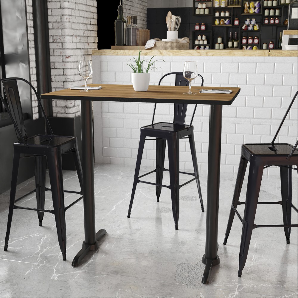 Flash Furniture Laminate Rectangular Table Top With Bar-Height