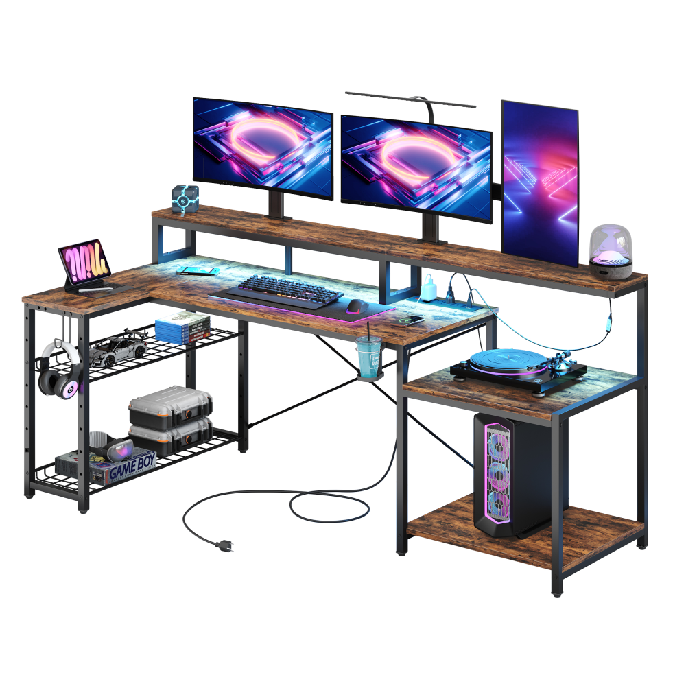 Realspace® 44"W Valdi Computer Desk, Brown
