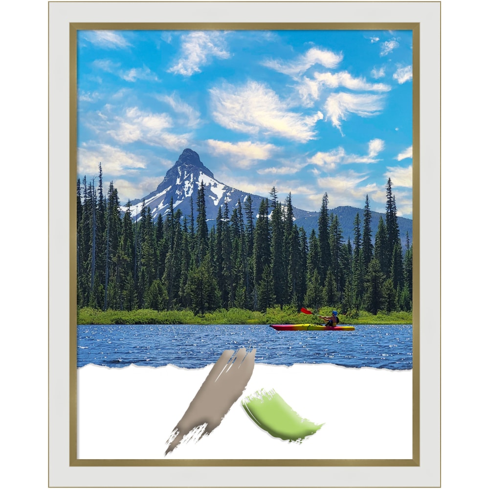 Amanti Art Eva White Gold Picture Frame, 25"