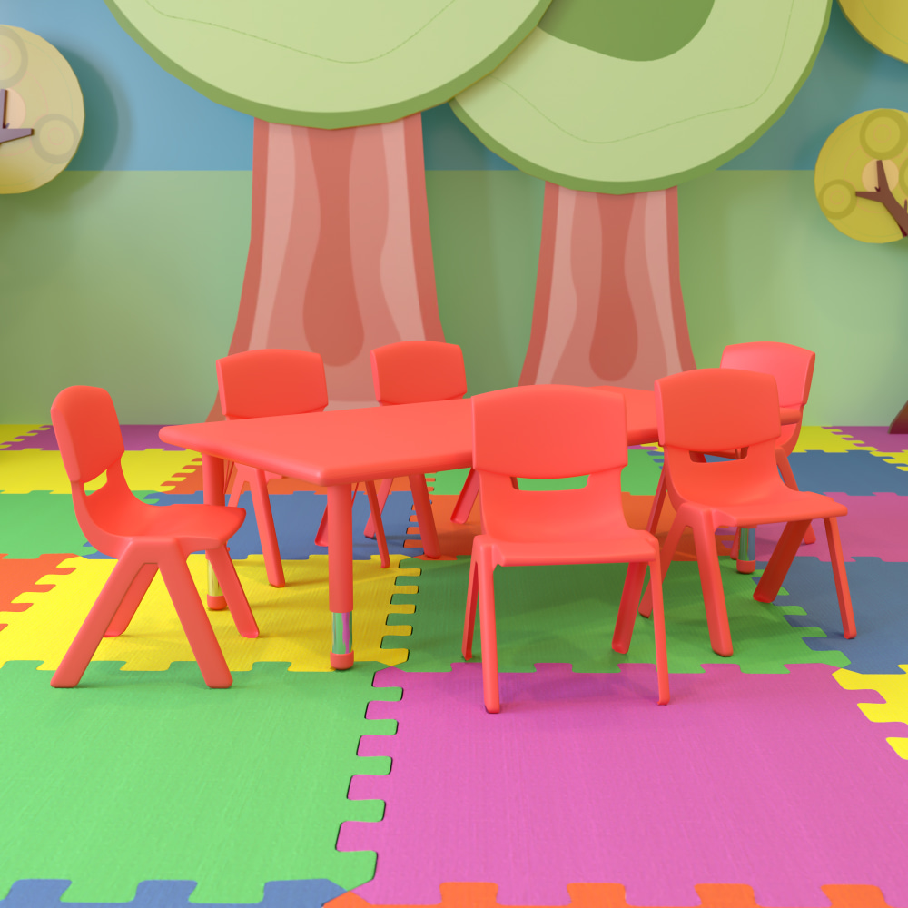 Flash Furniture Plastic Height-Adjustable Rectangular Activity