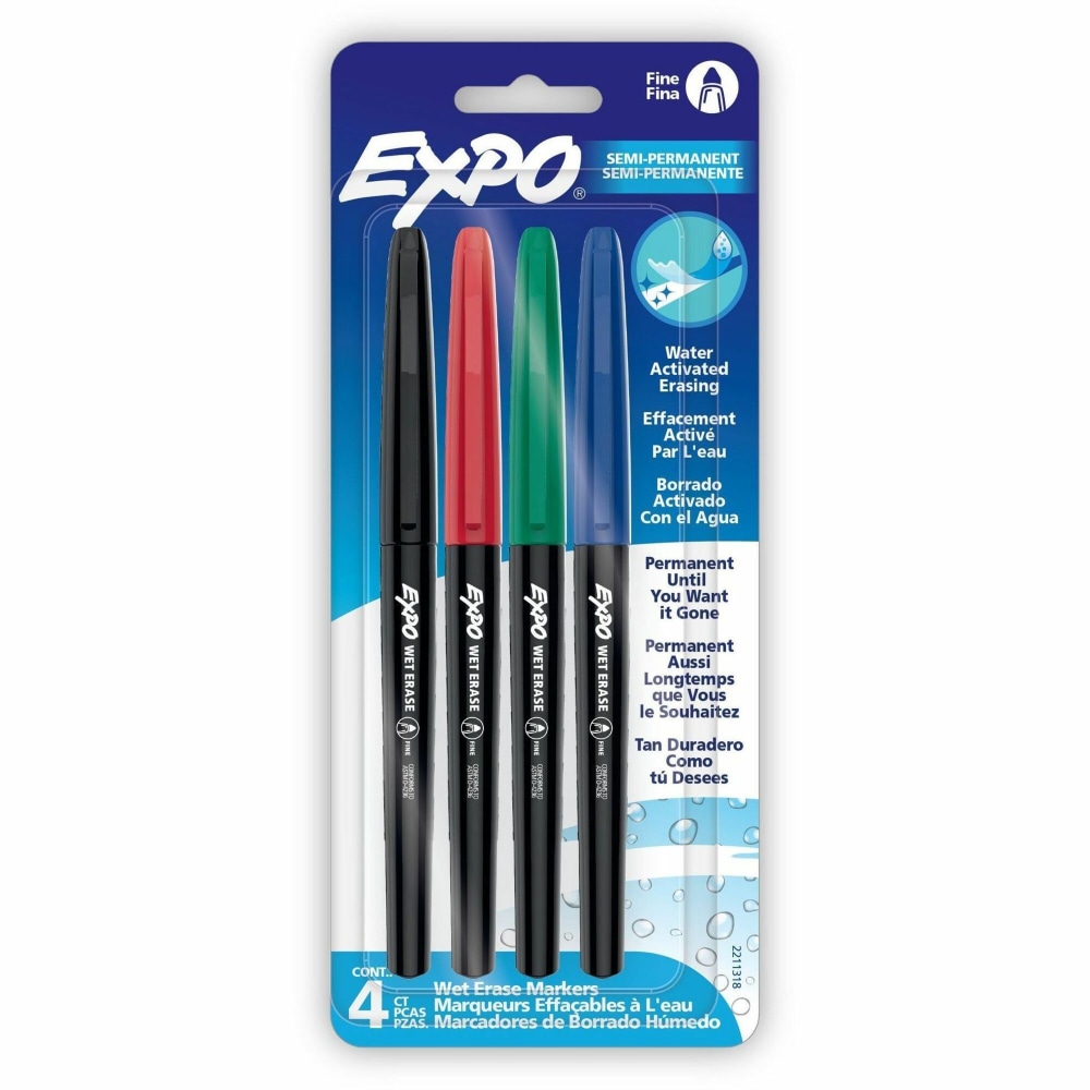 Expo Wet Erase Markers, Fine Tip - Fine