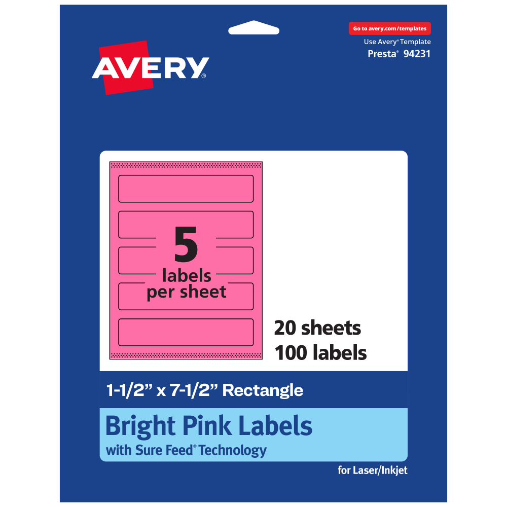 Avery® Print-To-The-Edge Labels With Sure Feed® Technology,