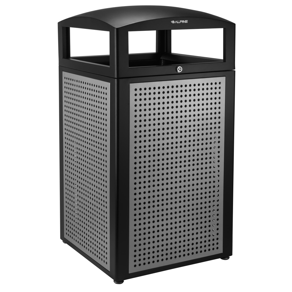 Alpine All-Weather 40-Gallon Outdoor Commercial Trash Can, With