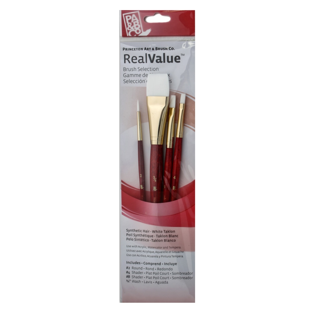 Princeton Real Value Series 9125 Red-Handle Brush Set,