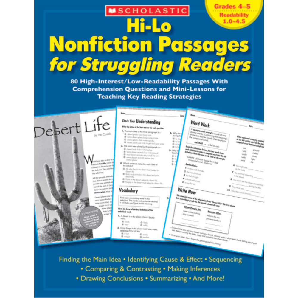 Scholastic Hi-Lo Nonfiction Passages — Grades 4-5