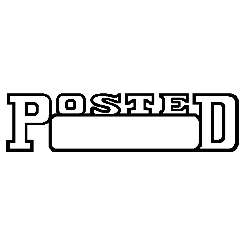 Xstamper® One-Color Title Stamp, Pre-Inked, "Posted", Red