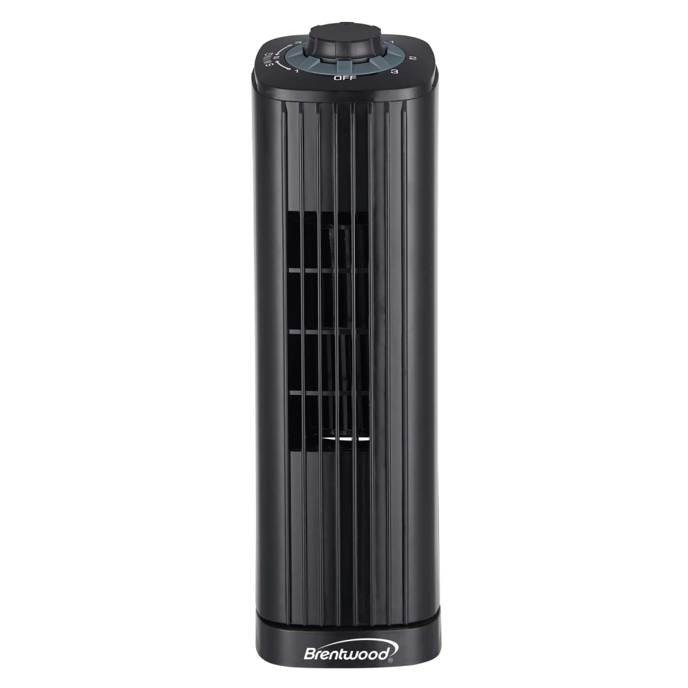 Brentwood® 14-in. 3-Speed Portable Oscillating Tower Fan, Black,