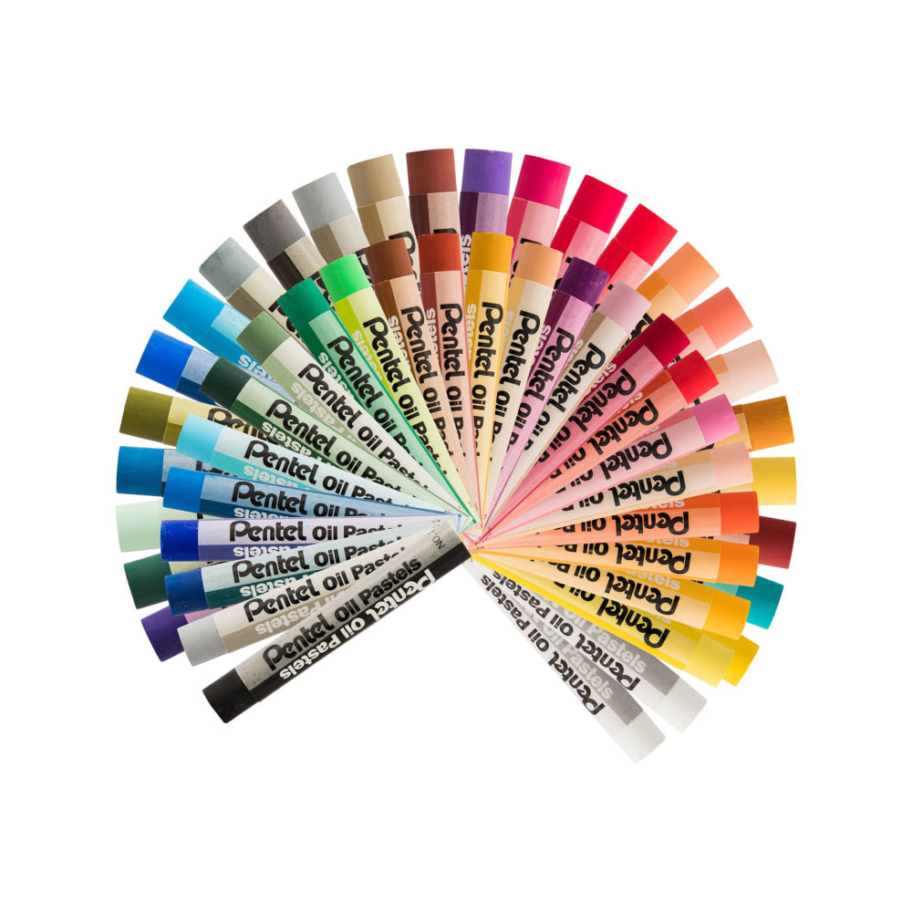 Pentel Oil Pastel Set With Carrying Case, Assorted,